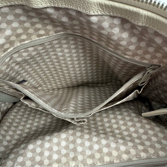 BRIGHTON Cream & Tan Raffia Leather Shoulder Tote Bag Purse - Picture 10 of 14